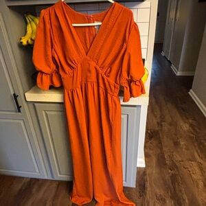 ASOS Burnt Orange Wide-leg Jumpsuit